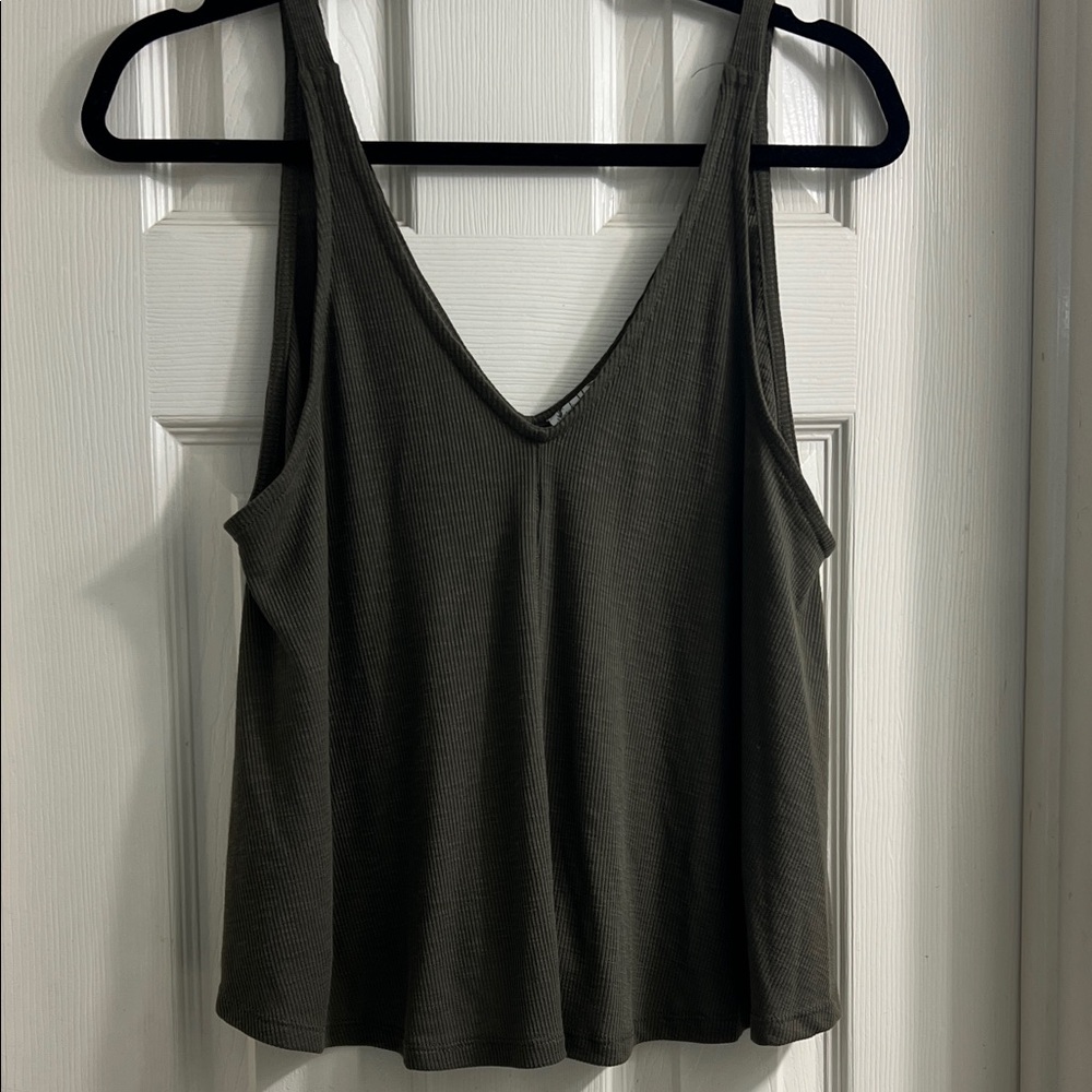 Free People Dark Olive Flowy Camisole